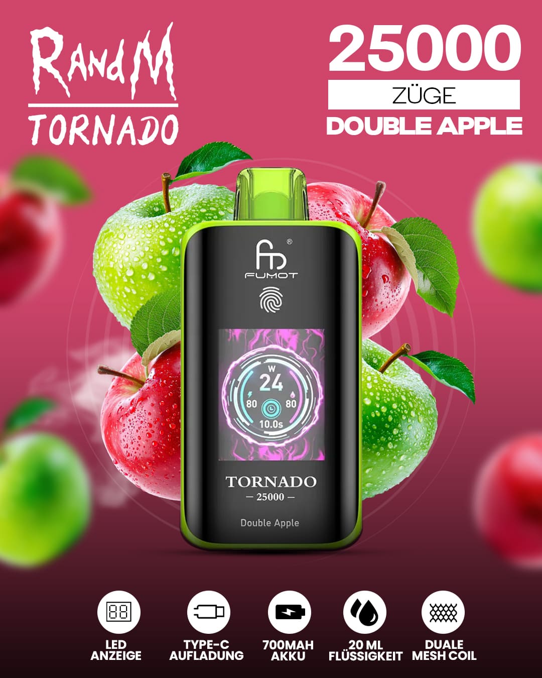 Tornado Vape 25000 - Double Apple