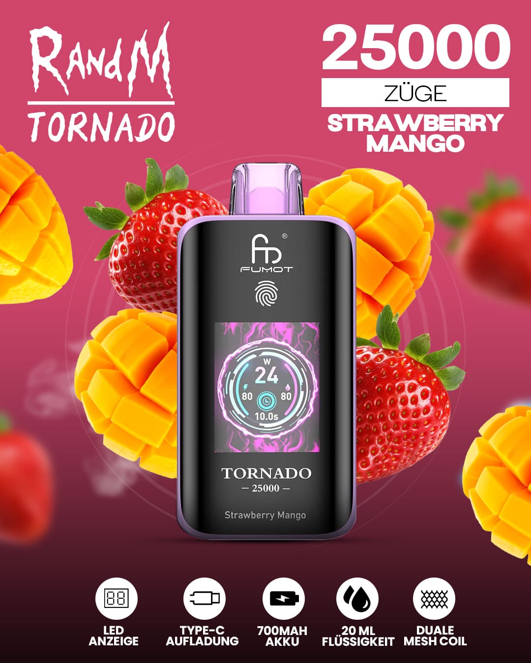 Tornado Vape 25000 - Strawberry Mango