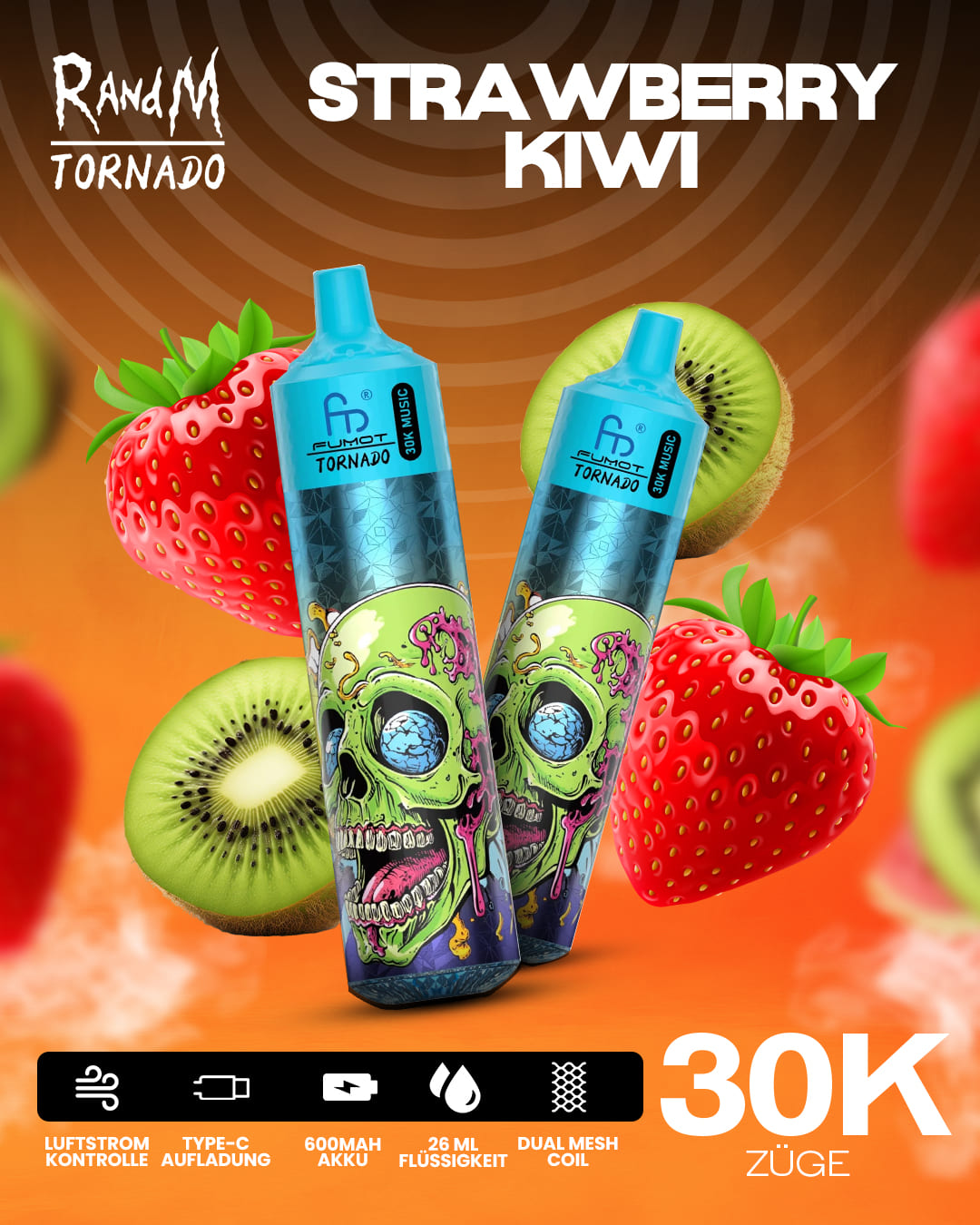 Tornado Vape 30000 - Strawberry Kiwi
