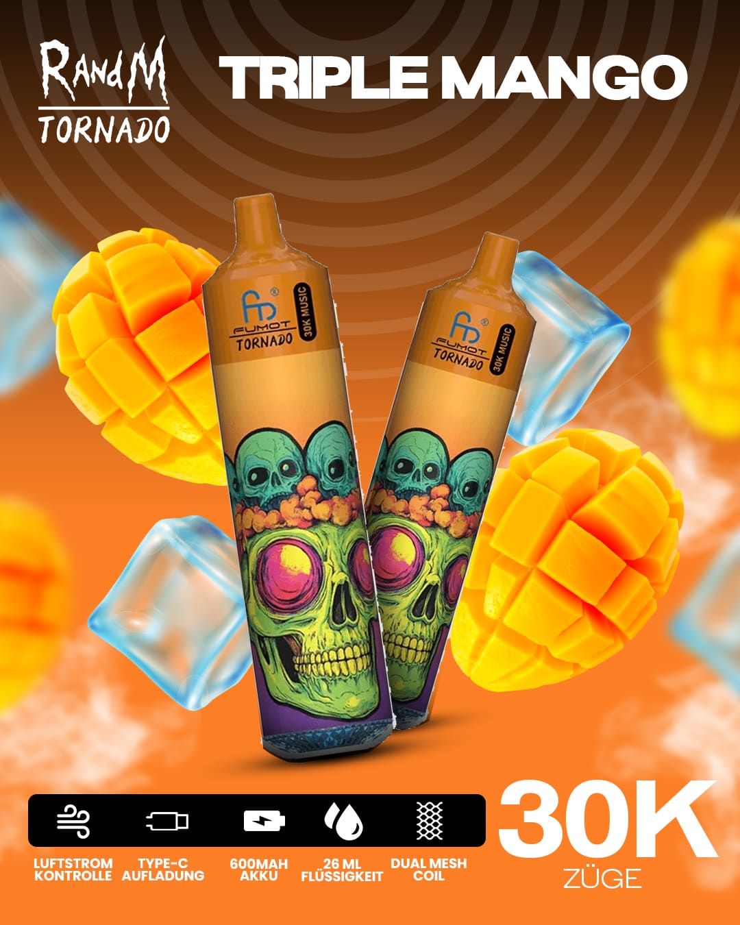 Tornado Vape 30000 - Triple Mango