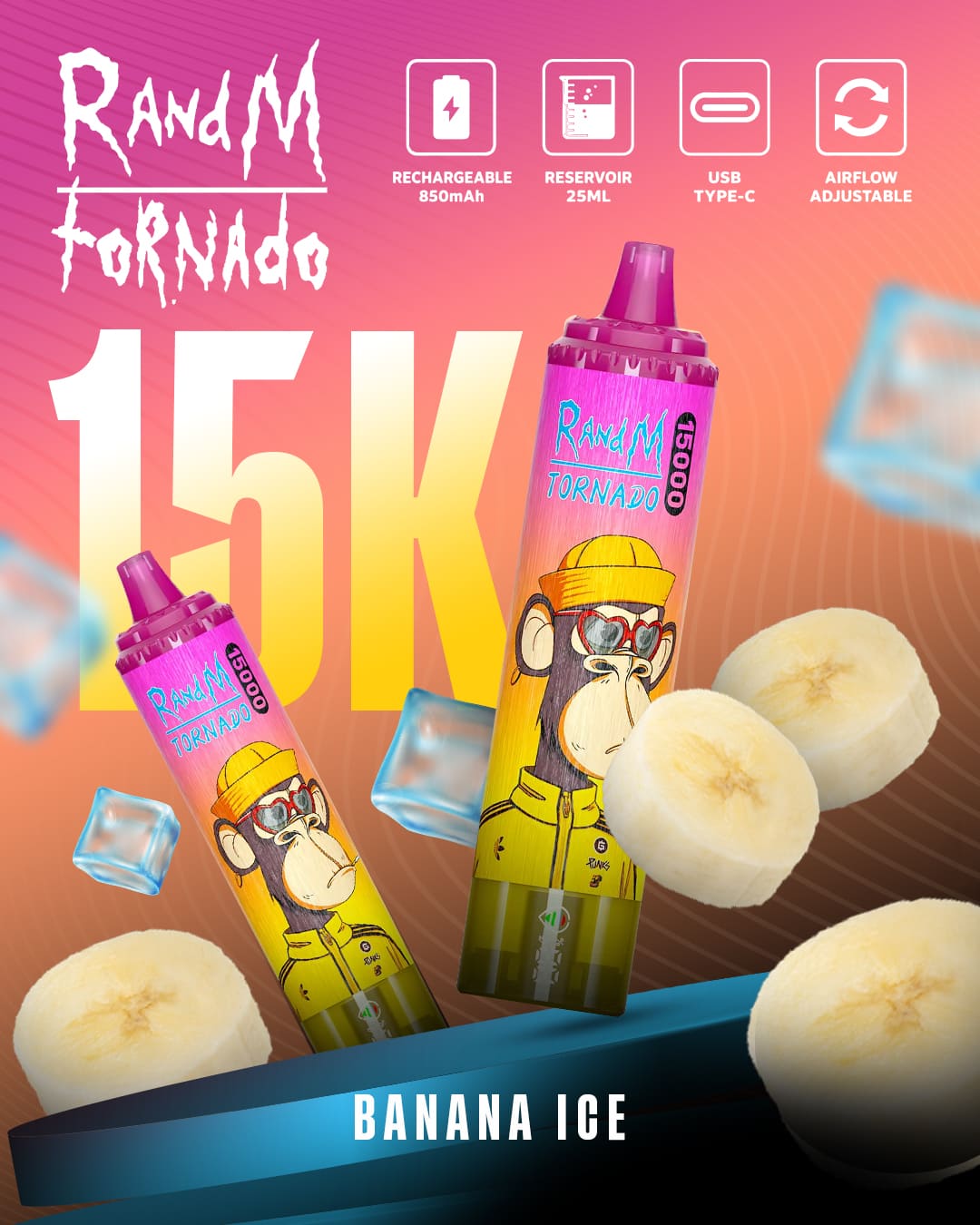 Tornado Vape 15000 - Banana Ice
