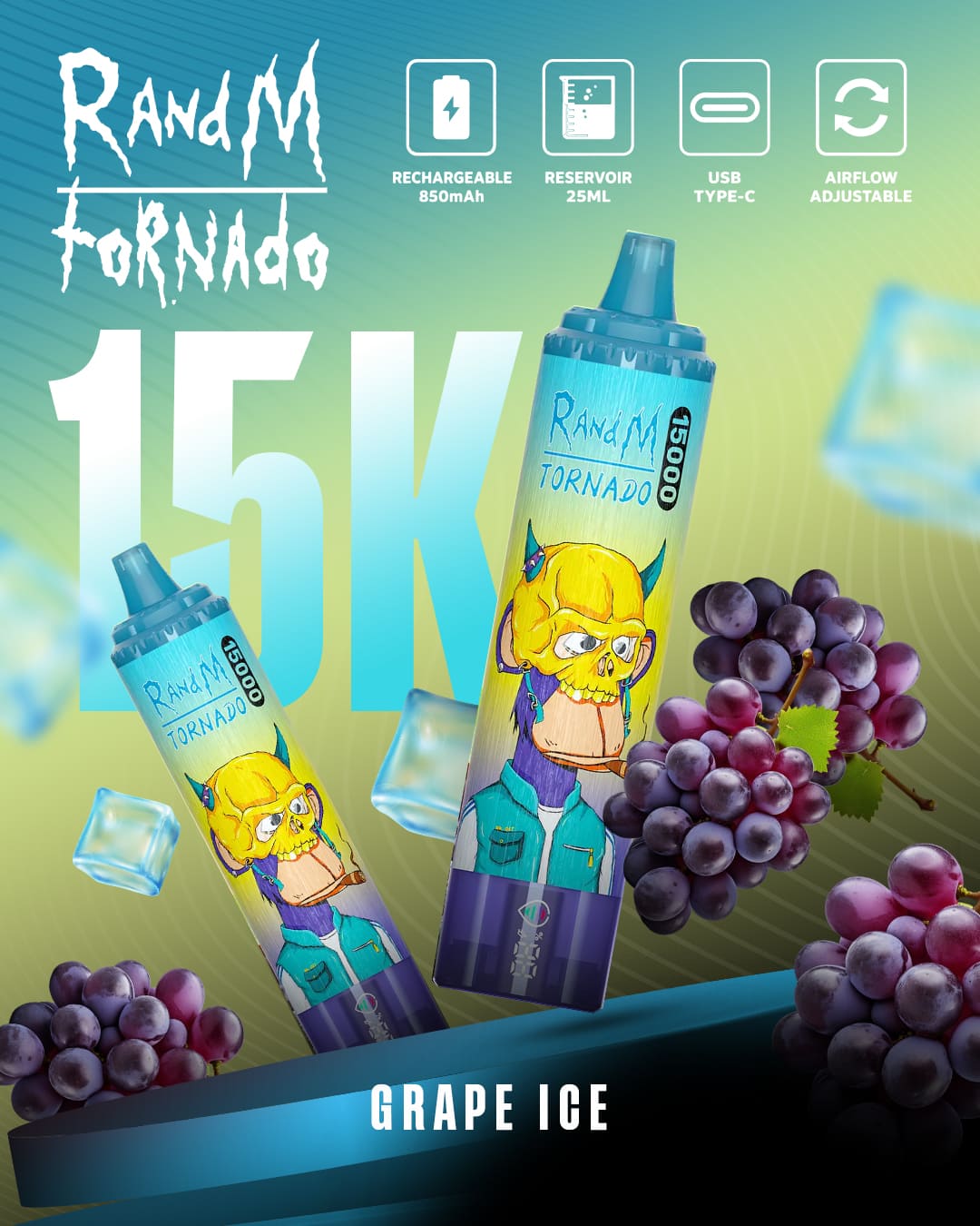 Tornado Vape 15000 - Grape Ice