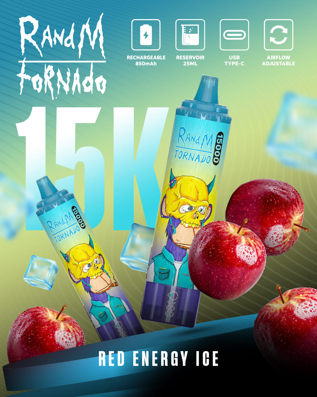 Tornado Vape 15000 - Red Energy Ice