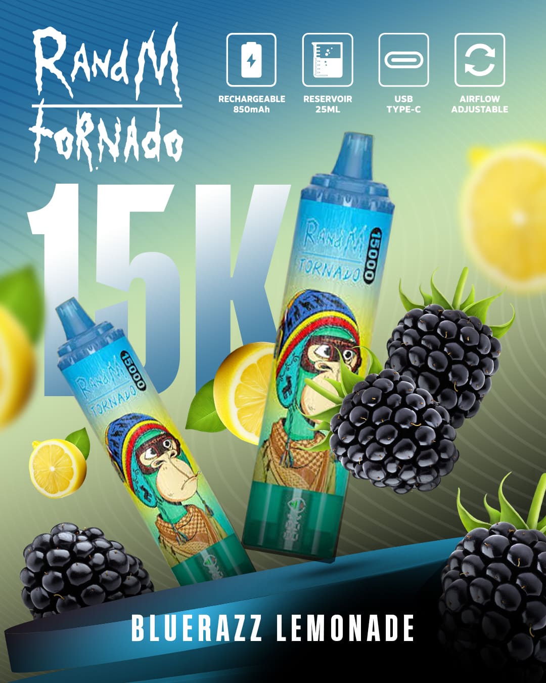 Tornado Vape 15000 - Blue Razz Lemonade