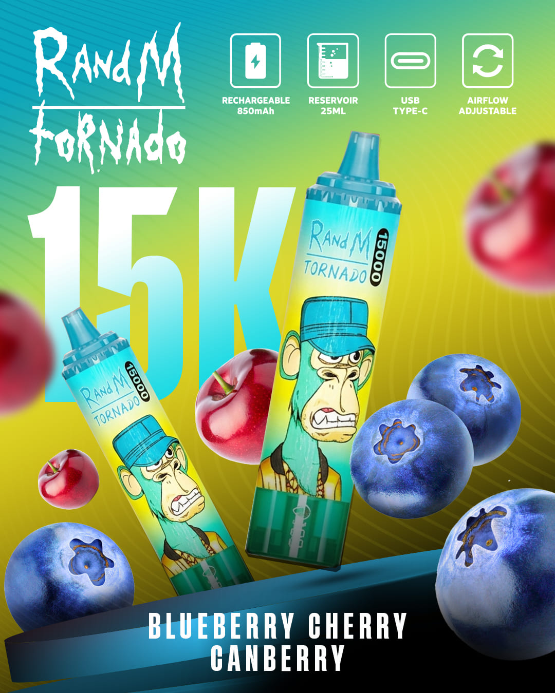 Tornado Vape 15000 - Blueberry Cherry Cranberry