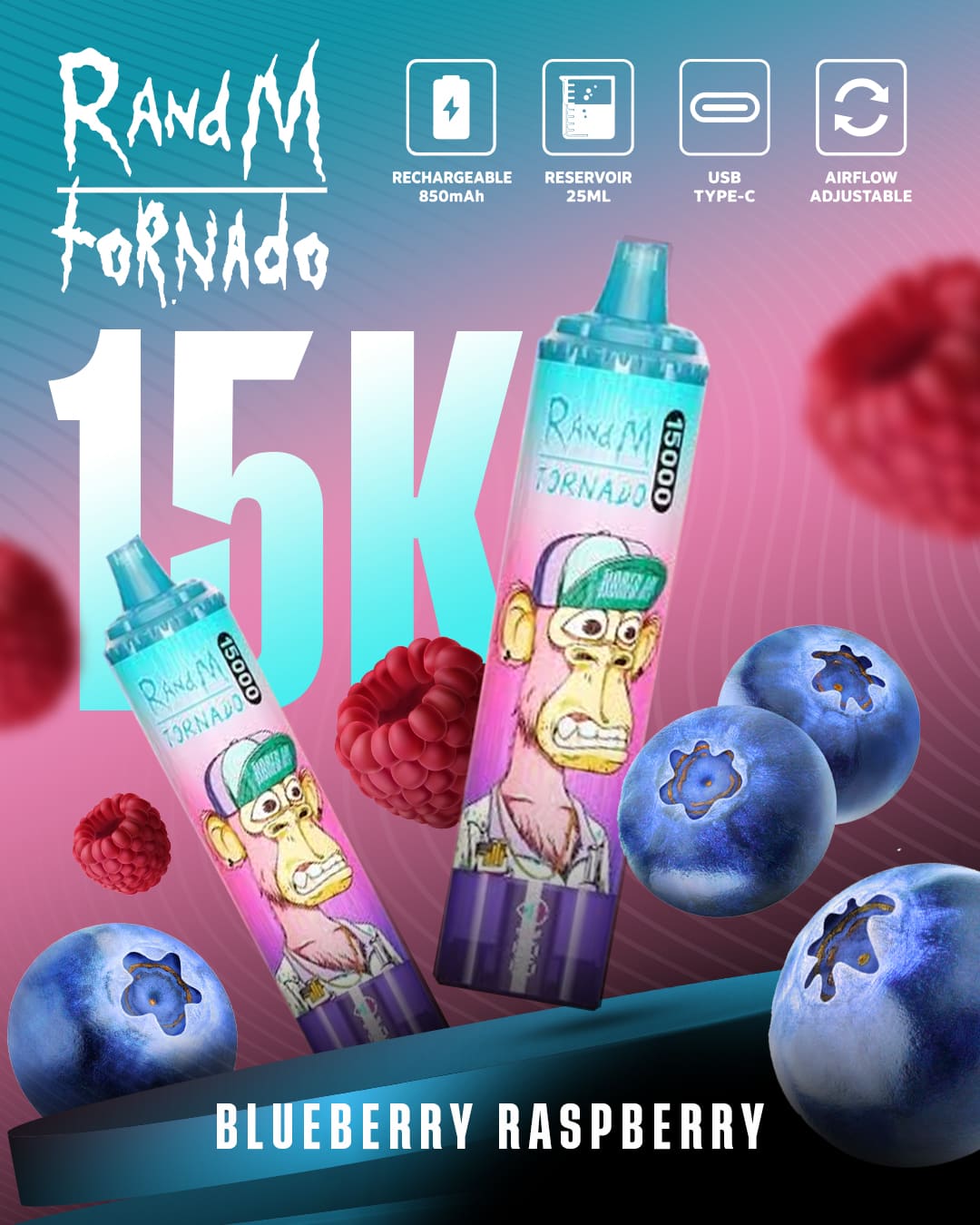 Tornado Vape 15000 - Blueberry Raspberry
