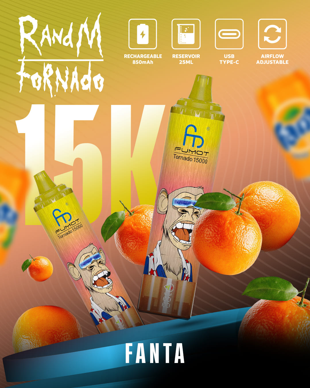 Tornado Vape 15000 - Fanta
