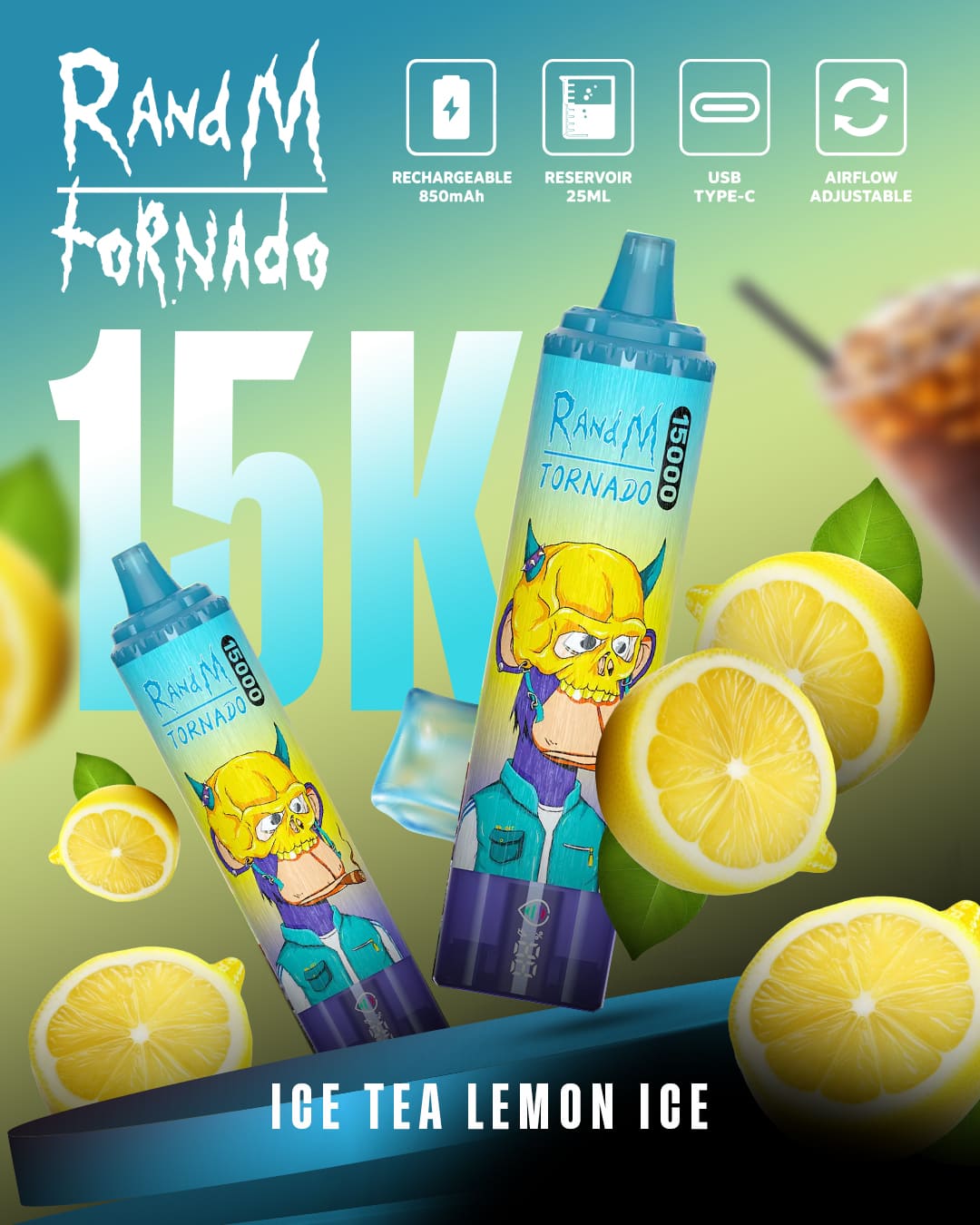 Tornado Vape 15000 - Ice Tea Lemon Ice