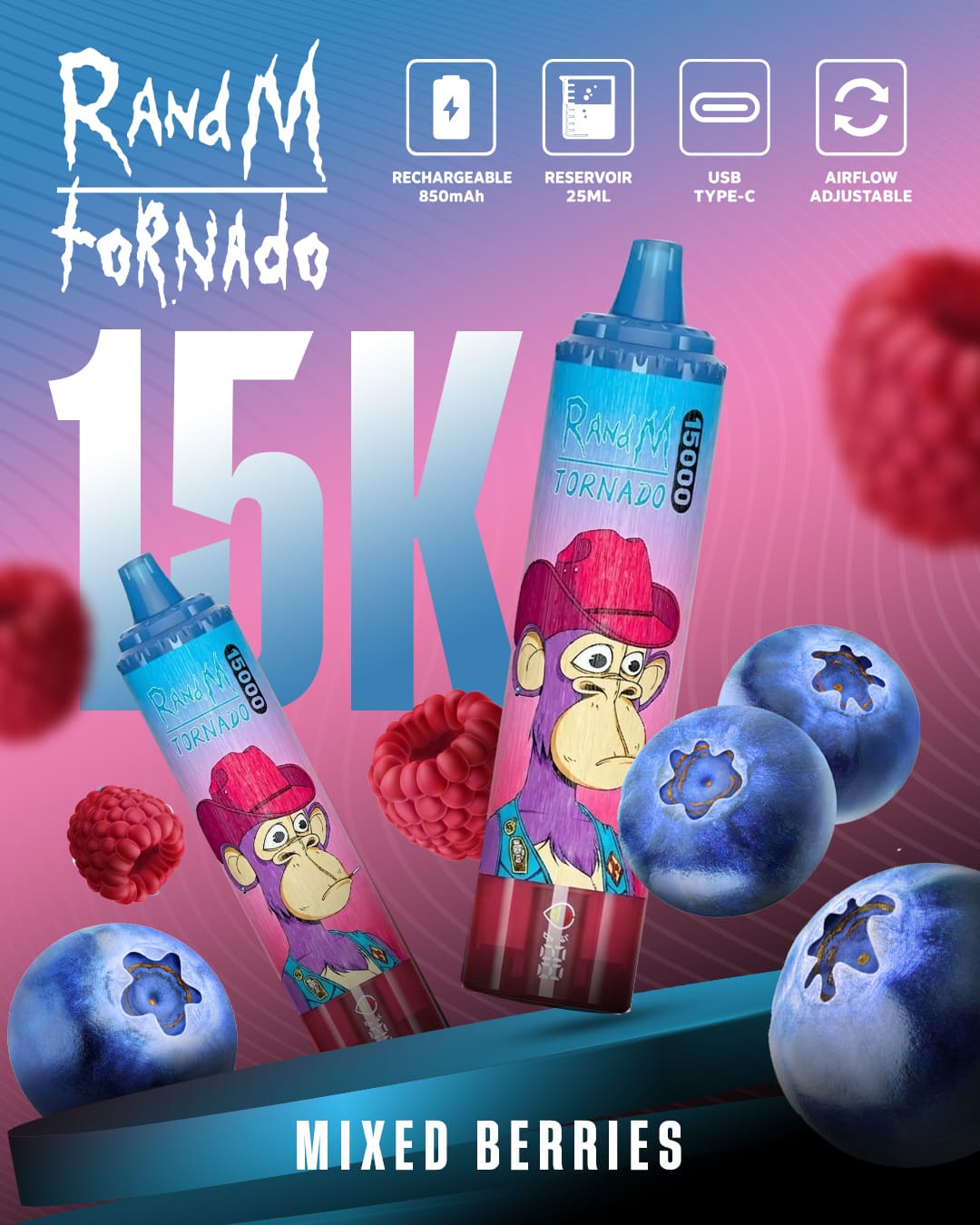 Tornado Vape 15000 - Mixed Berries
