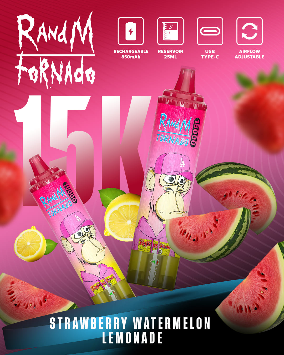 Tornado Vape 15000 - Strawberry Watermelon Lemonade