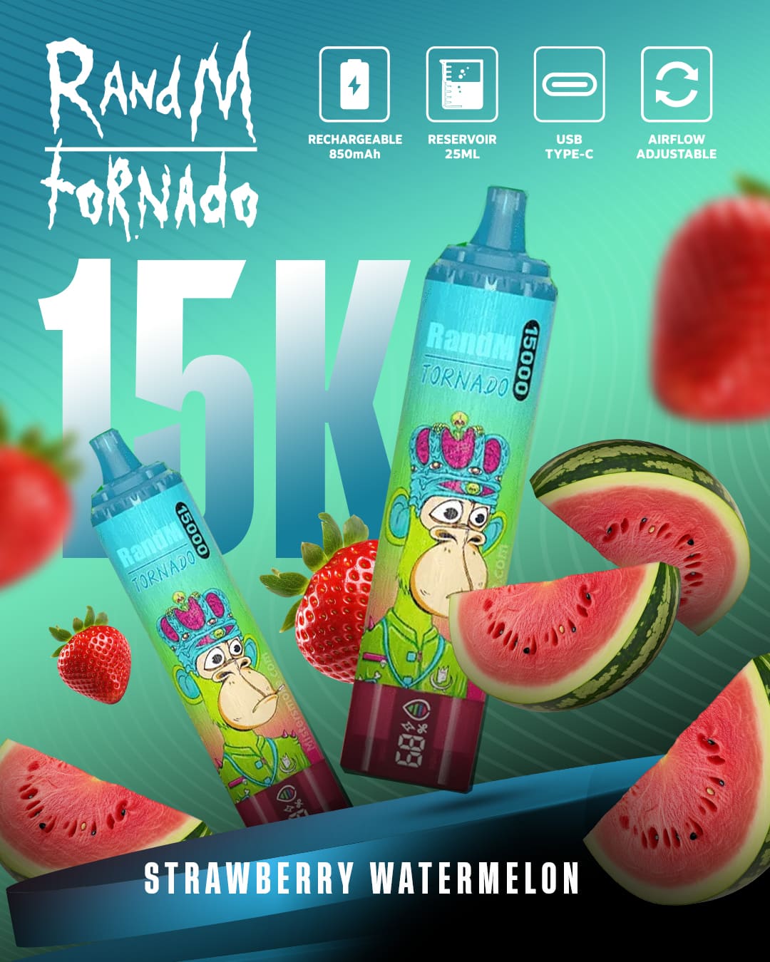 Tornado Vape 15000 - Strawberry Watermelon