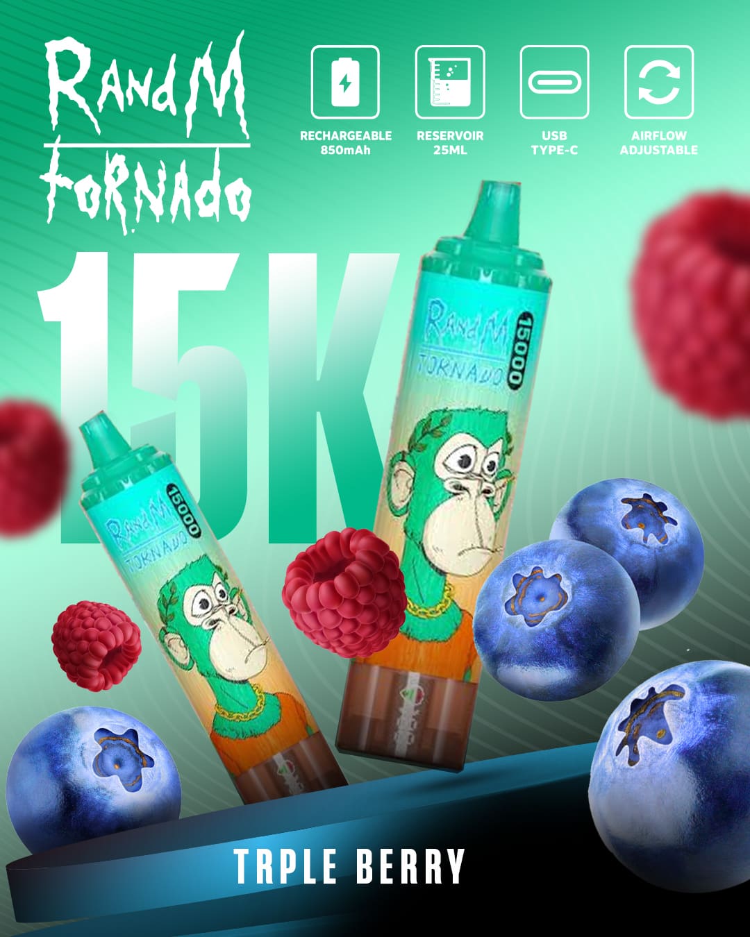Tornado Vape 15000 - Triple Berry