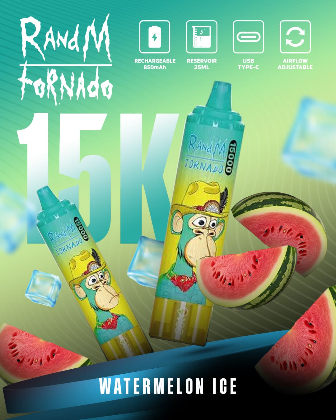 Tornado Vape 15000 - Watermelon Ice