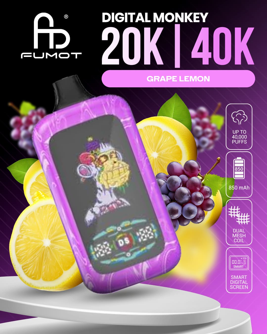 Fumot Digital Monkey 20K/40K - Grape Lemon