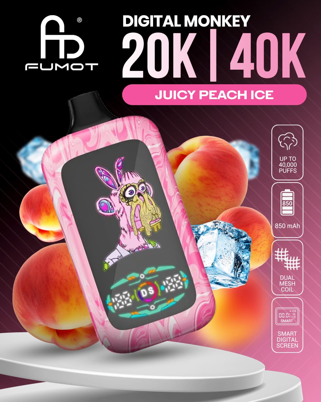 Fumot Digital Monkey 20K/40K - Juicy Peach Ice