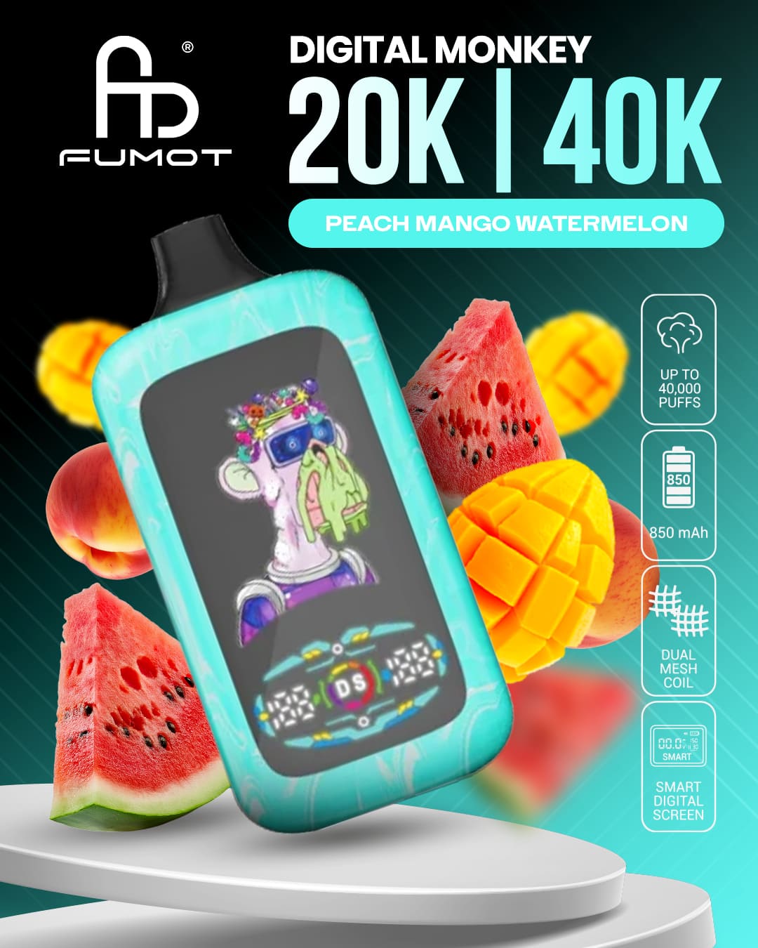 Fumot Digital Monkey 20K/40K - Peach Mango Watermelon