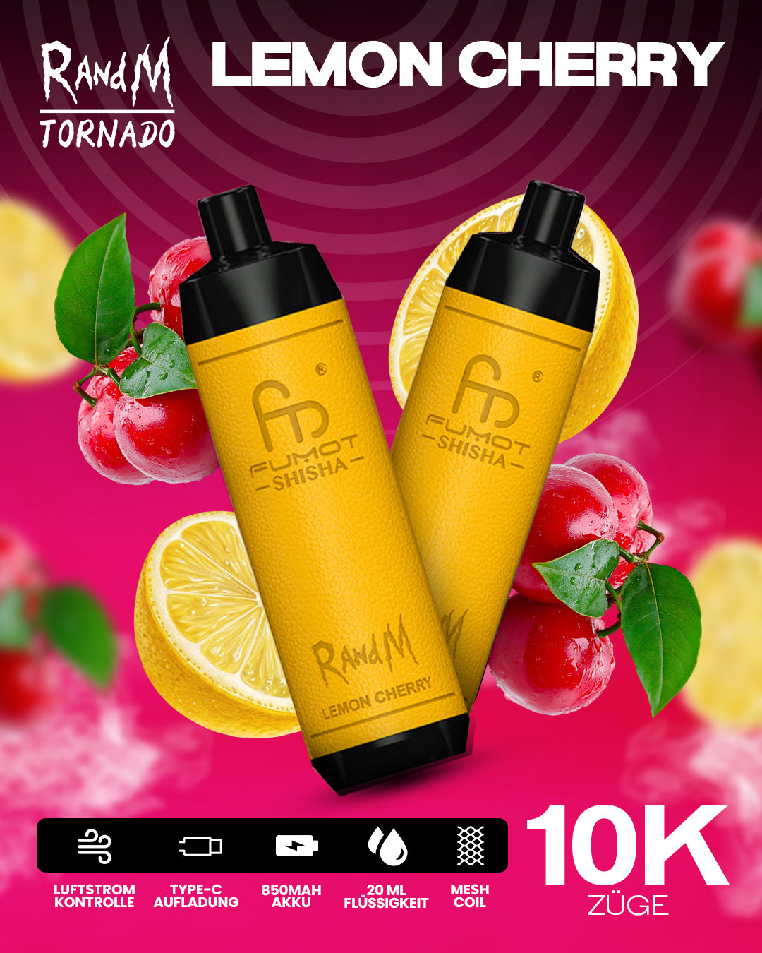 Lemon Cherry - RandM Tornado Vape - Offizieller Store