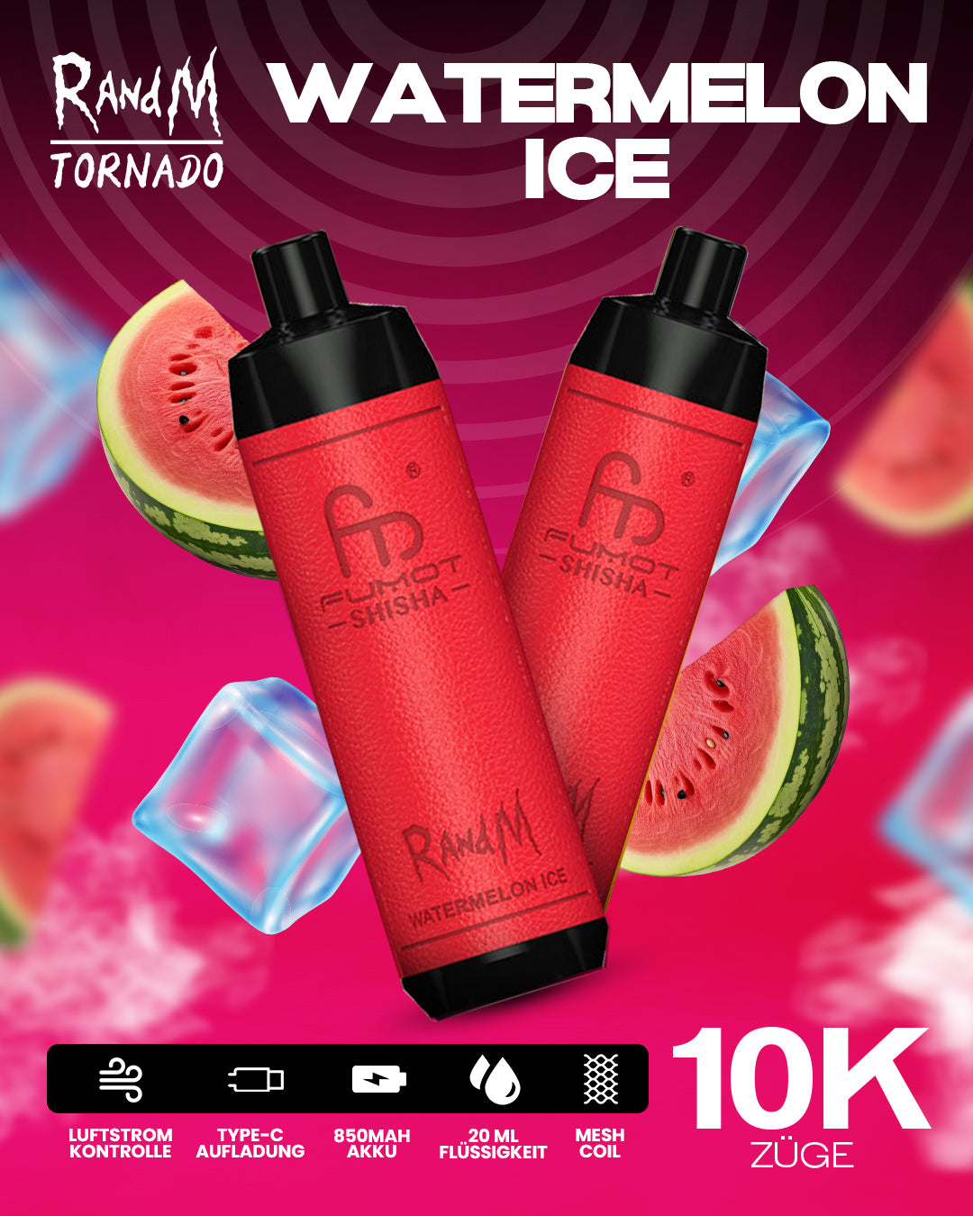 Watermelon Ice - RandM Tornado Vape - Offizieller Store