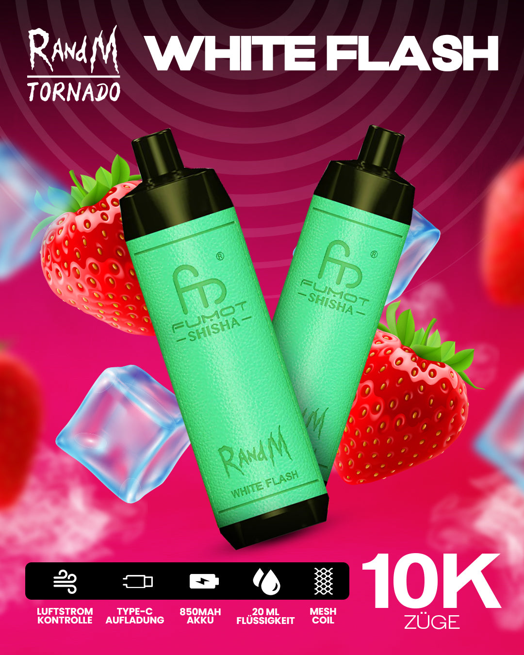 White Flash - RandM Tornado Vape - Offizieller Store