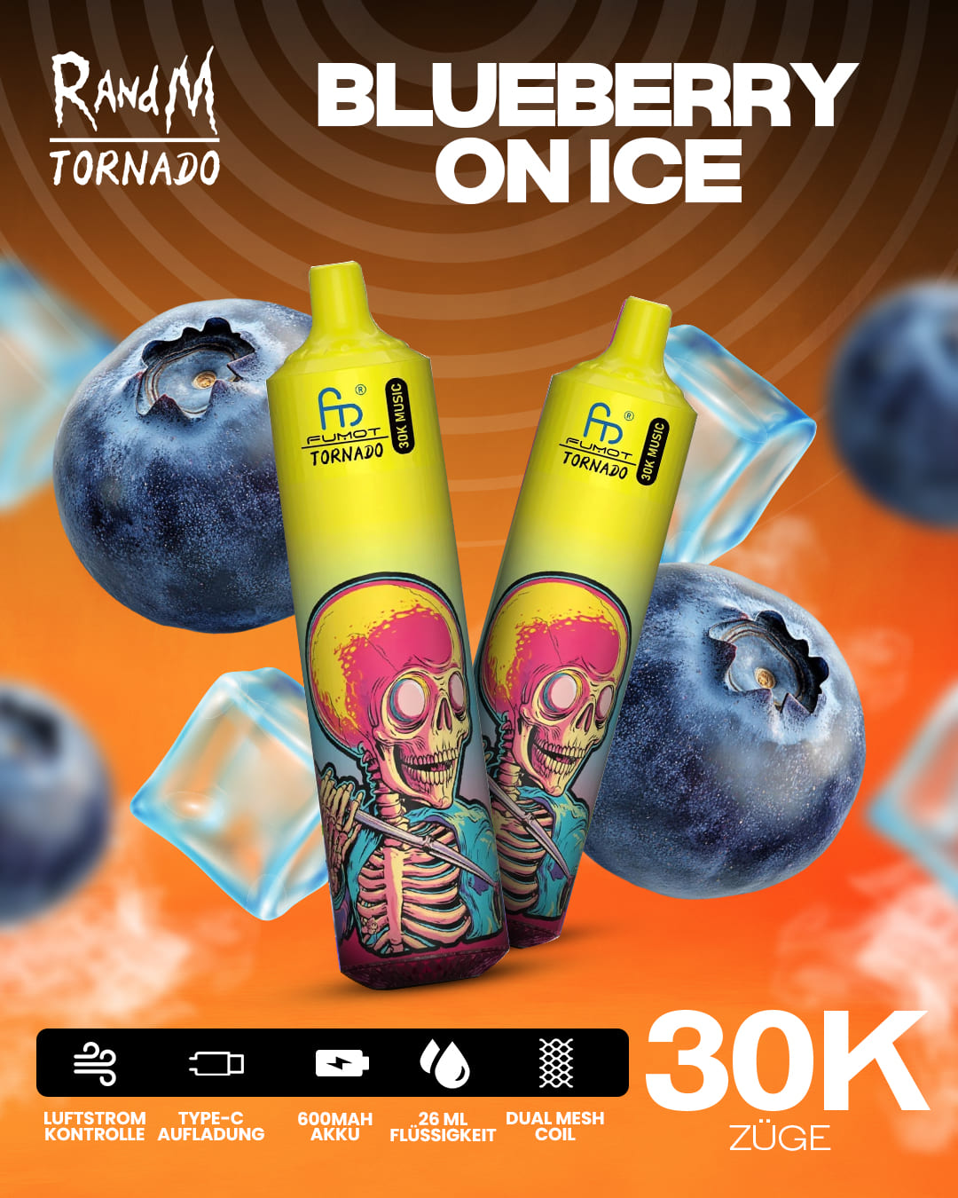 Tornado Vape 30000 - Blueberry on Ice