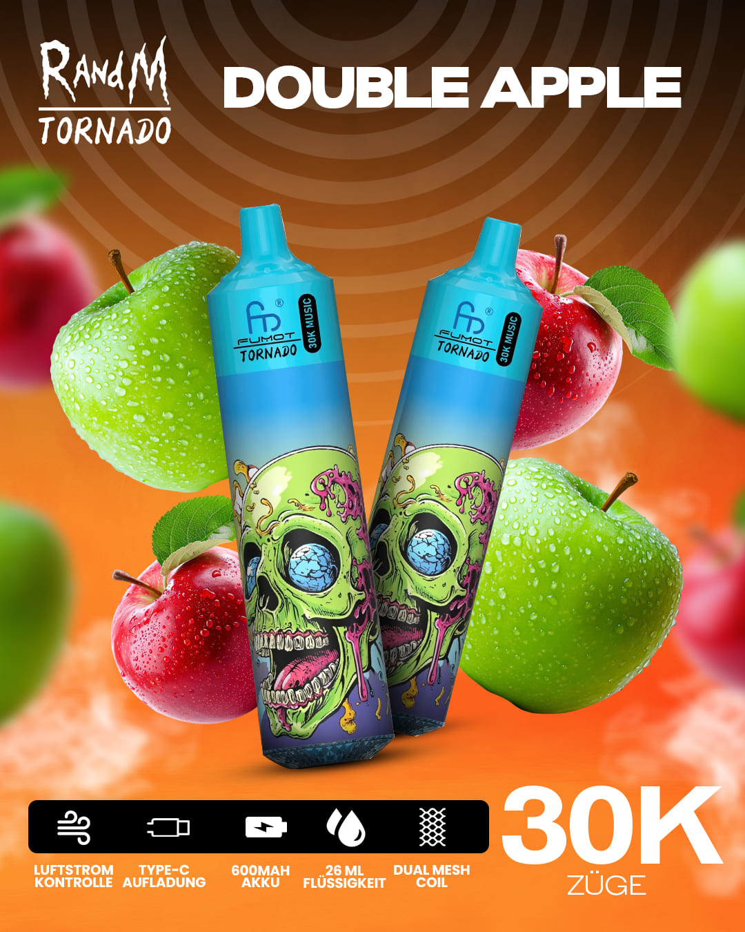 Tornado Vape 30000 - Double Apple