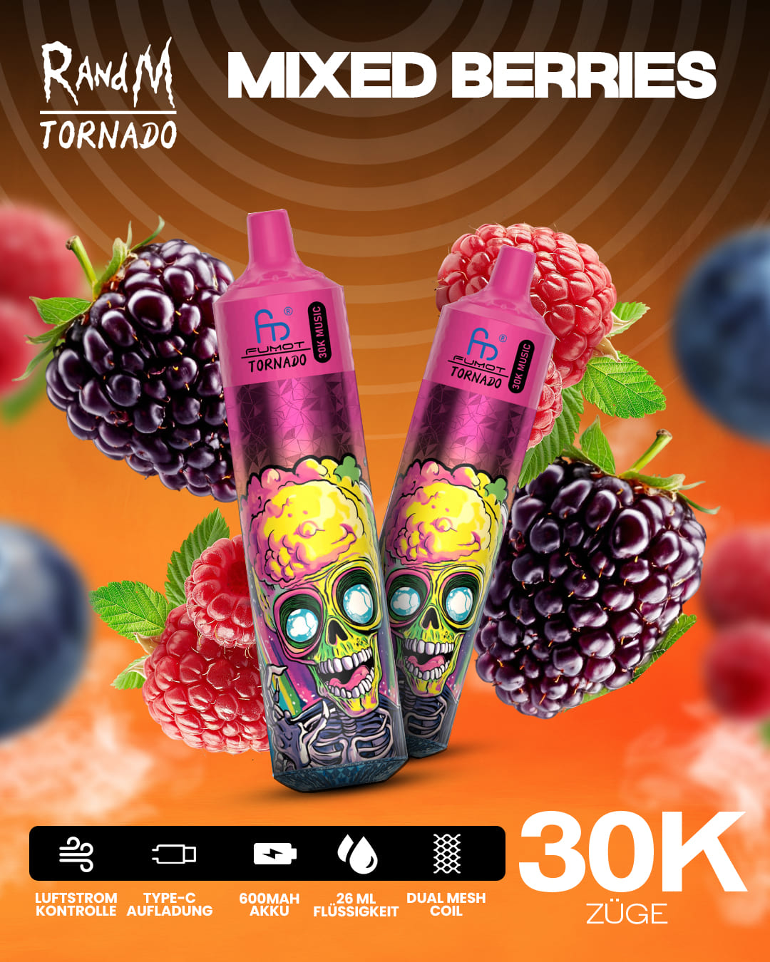 Tornado Vape 30000 - Mixed Berries