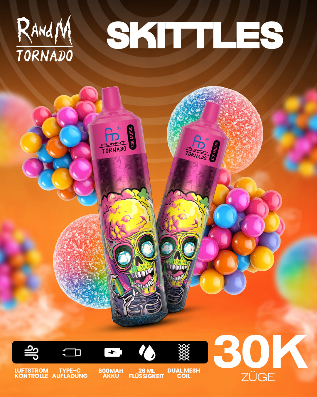 Tornado Vape 30000 - Skittles