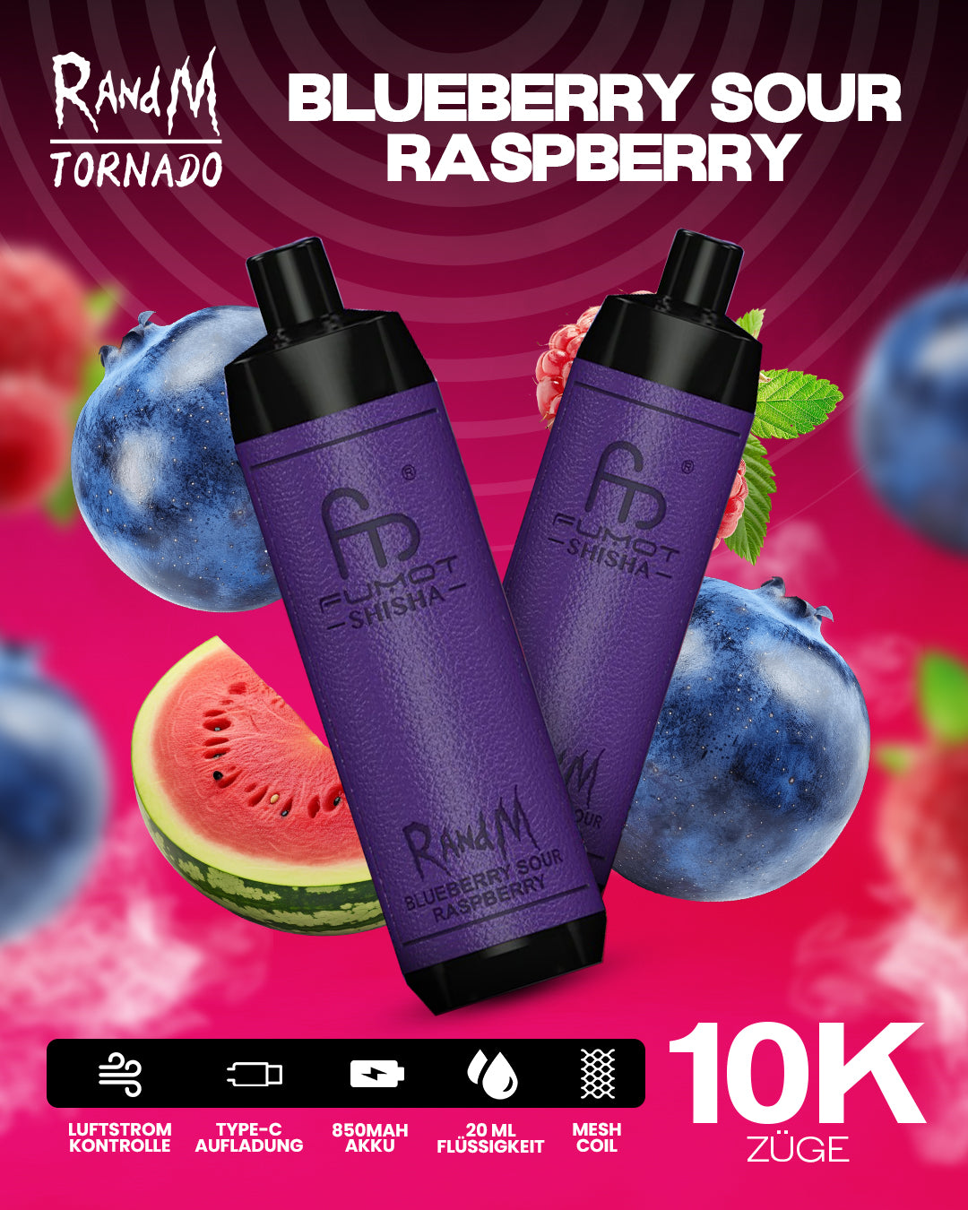 Blueberry Raspberry - RandM Tornado Vape - Offizieller Store