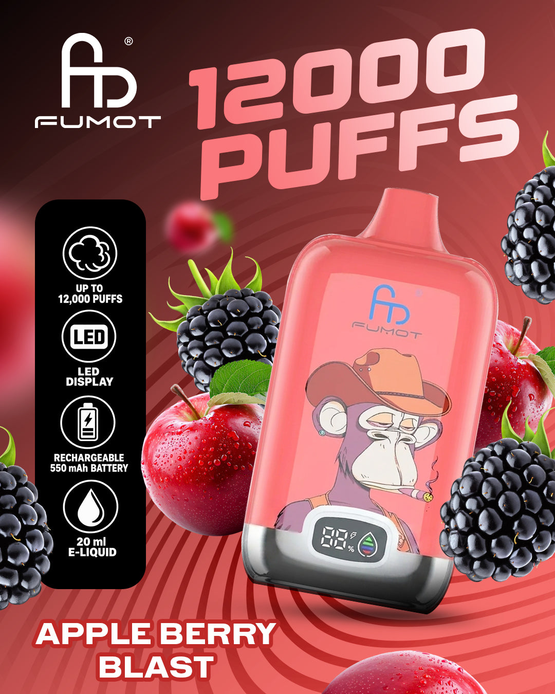 Fumot Vape 12000 - Apple Berry Blast
