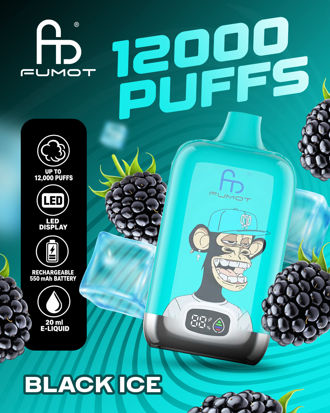 Fumot Vape 12000 - Black Ice