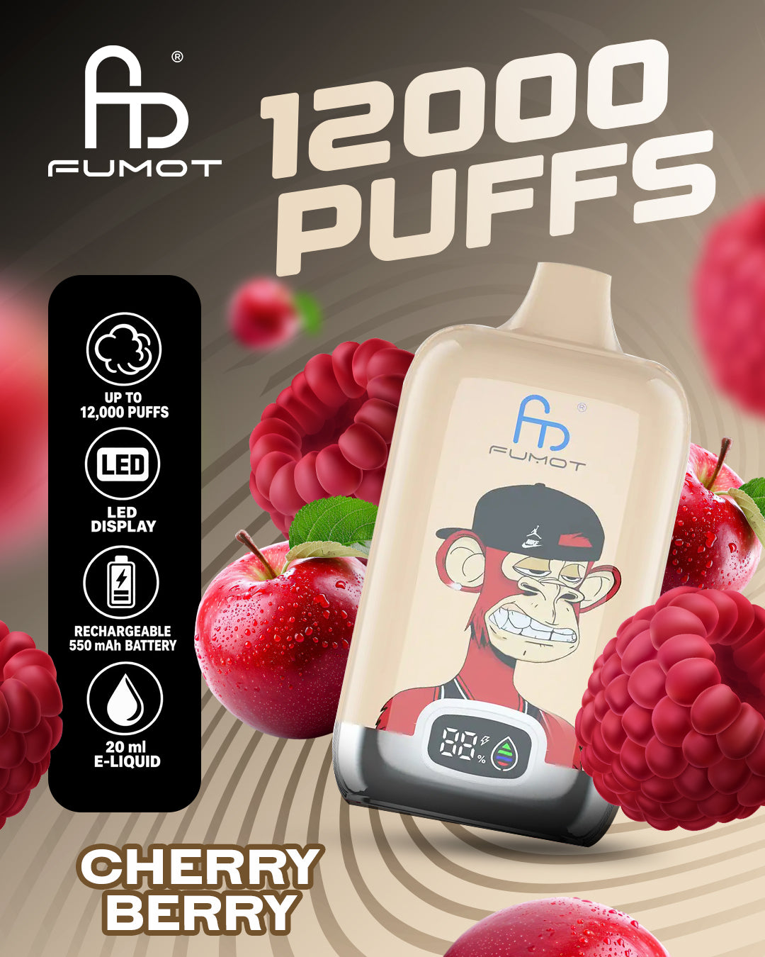 Fumot Vape 12000 - Cherry Berry