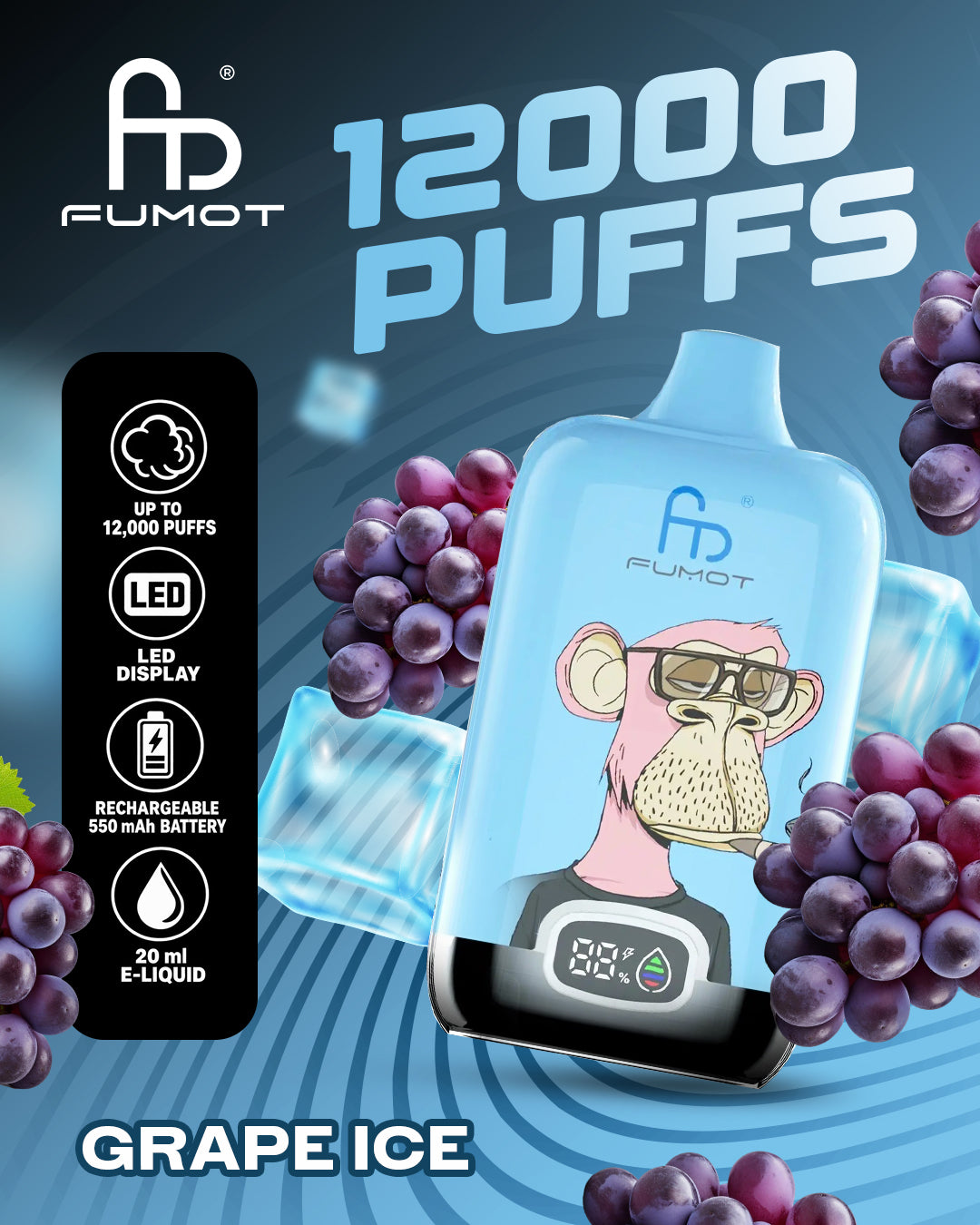 Fumot Vape 12000 - Grape Ice