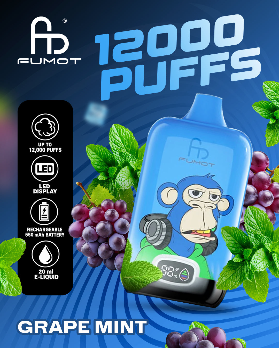 Fumot Vape 12000 - Grape Mint