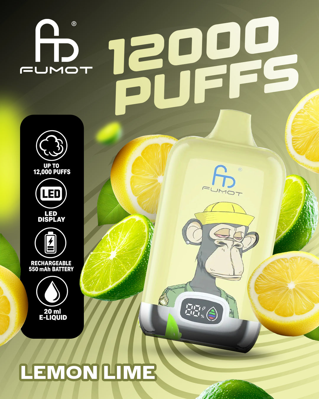 Fumot Vape 12000 - Lemon Lime