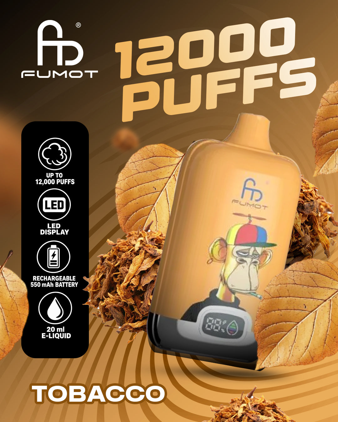 Fumot Vape 12000 - Tobacco