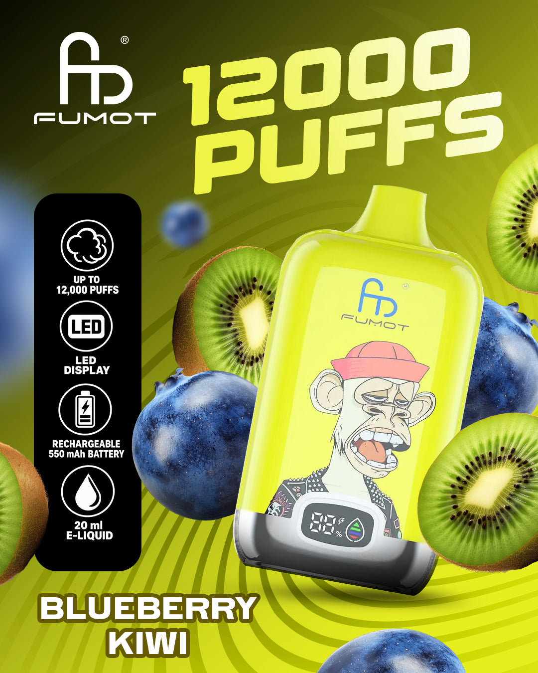 Fumot Vape 12000 - Blueberry Kiwi