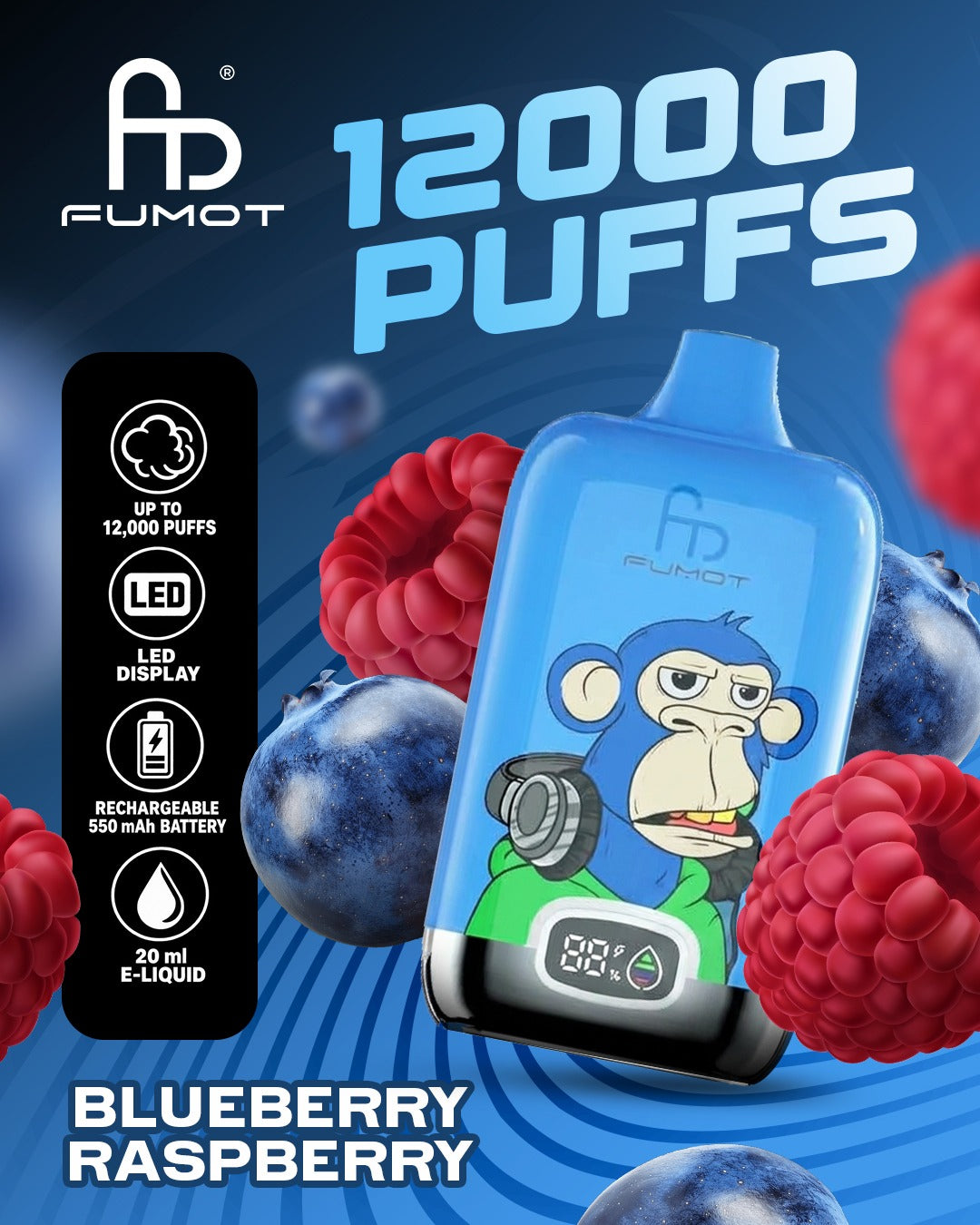 Fumot Vape 12000 - Blueberry Raspberry