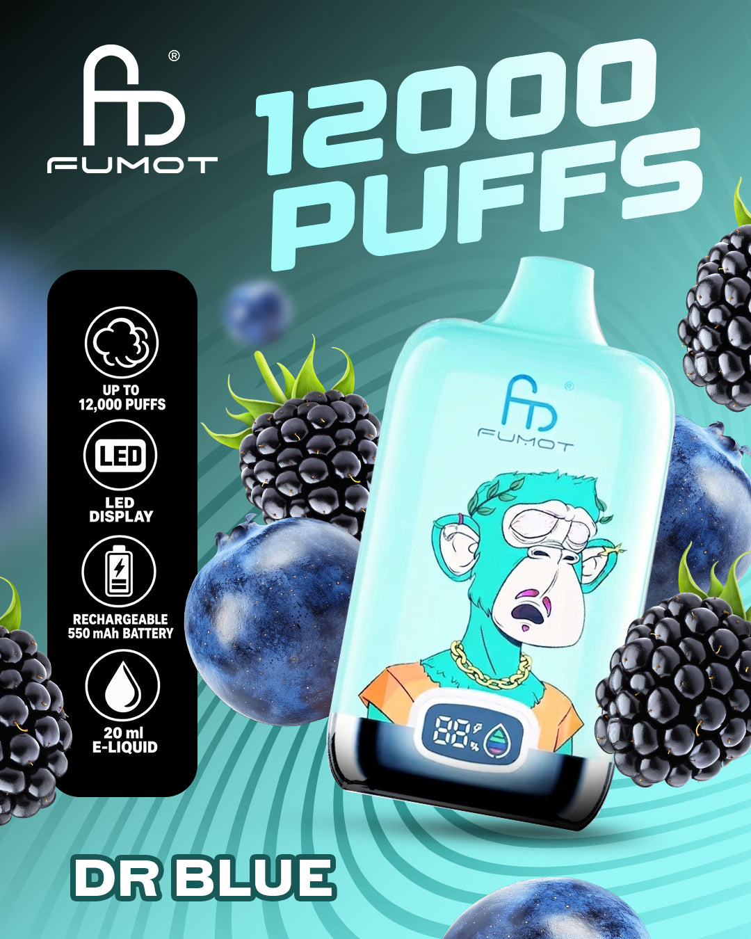 Fumot Vape 12000 - Dr Blue