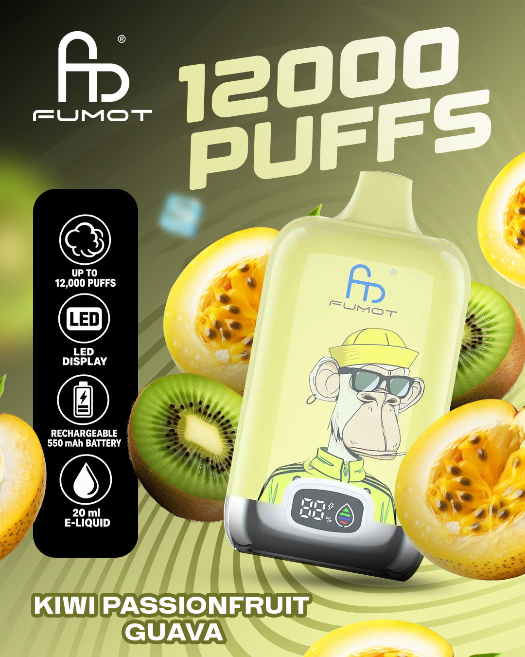 Fumot Vape 12000 - Kiwi Passionfruit Guava