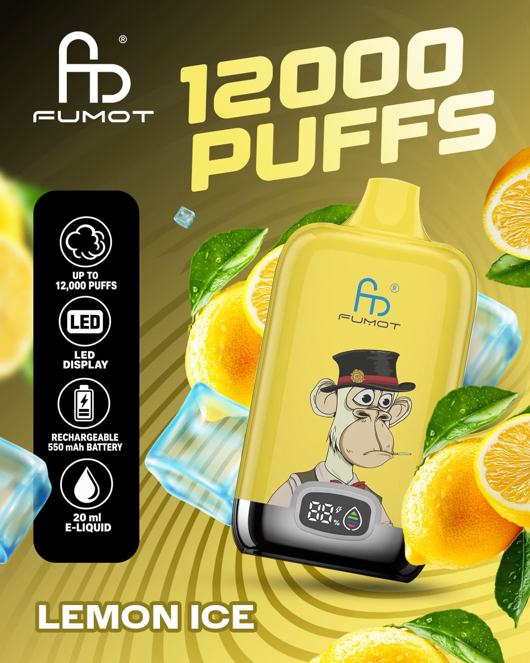 Fumot Vape 12000 - Lemon Ice