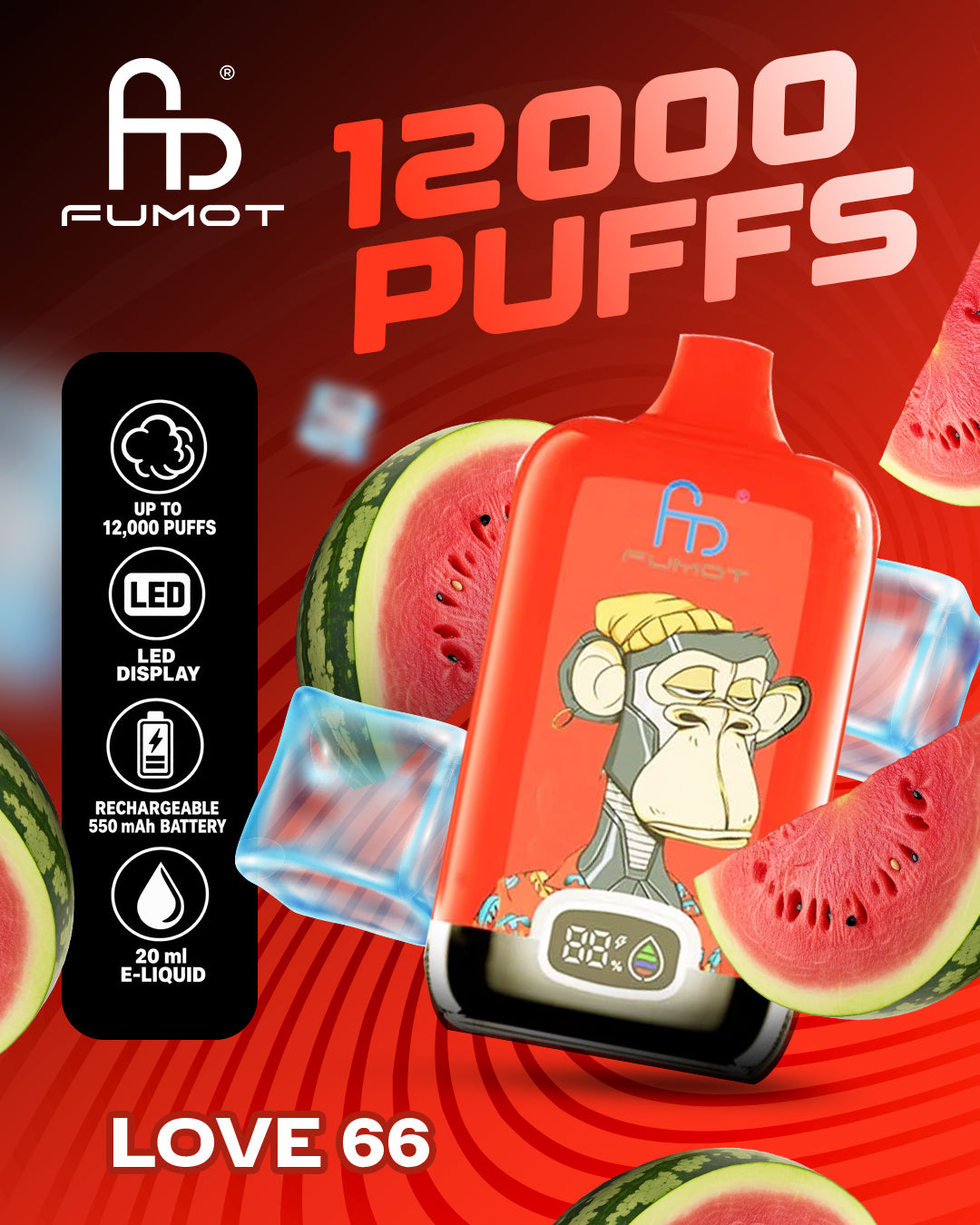 Fumot Vape 12000 - Love 66