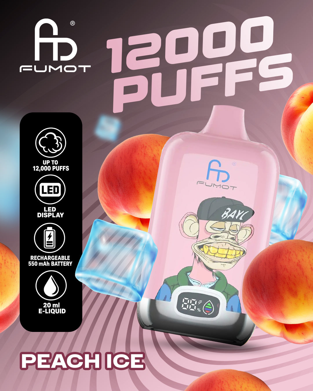 Fumot Vape 12000 - Peach Ice