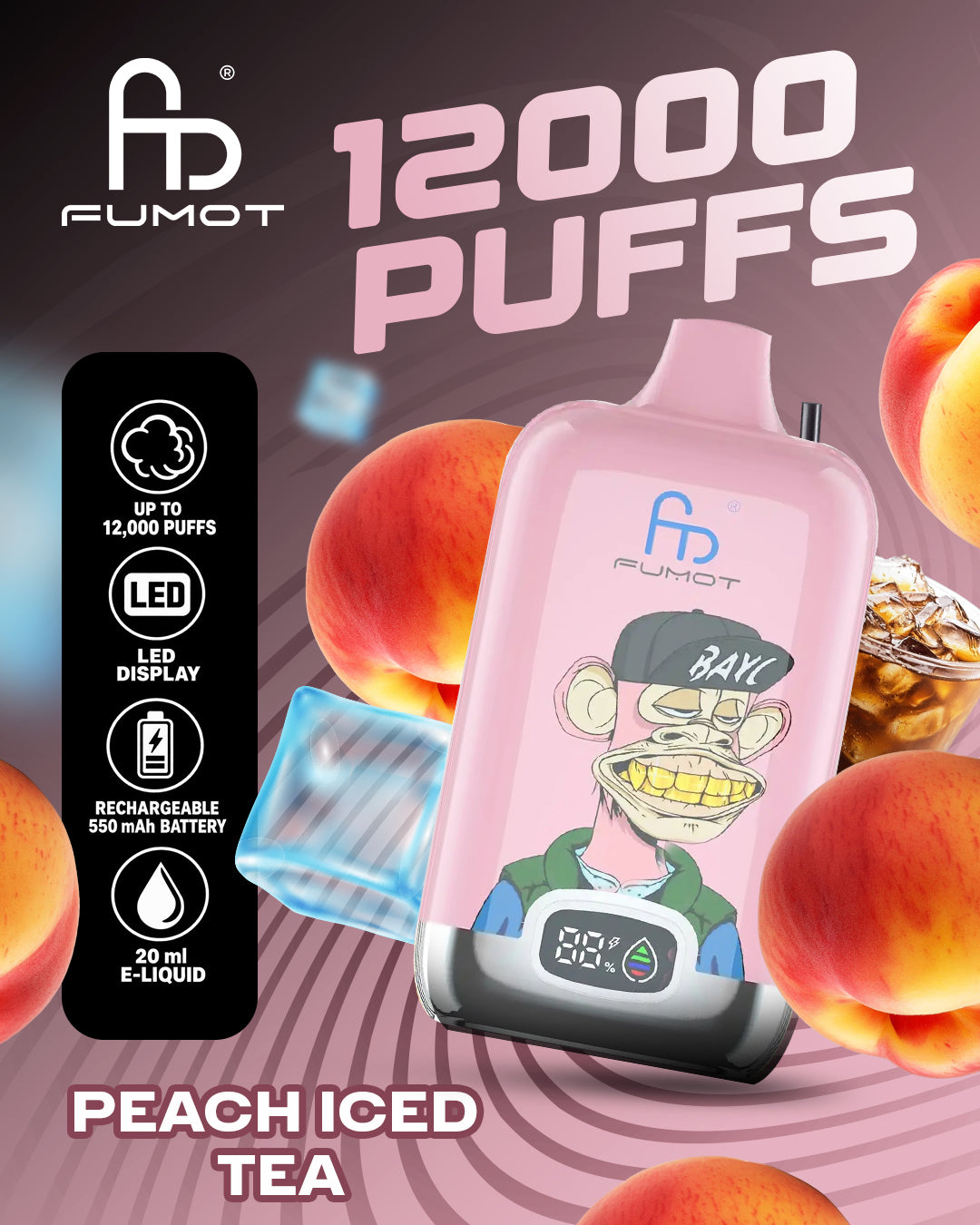 Fumot Vape 12000 - Ice Tea Peach Ice