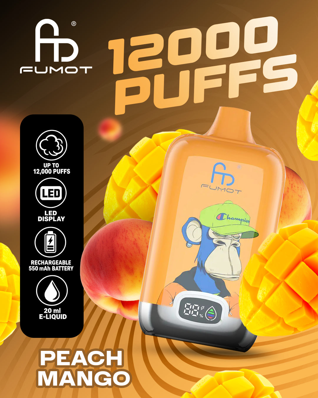 Fumot Vape 12000 - Peach Mango