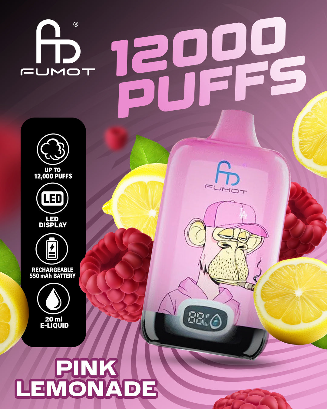 Fumot Vape 12000 - Pink Lemonade