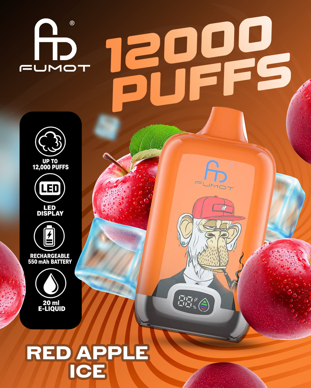Fumot Vape 12000 - Red Apple Ice