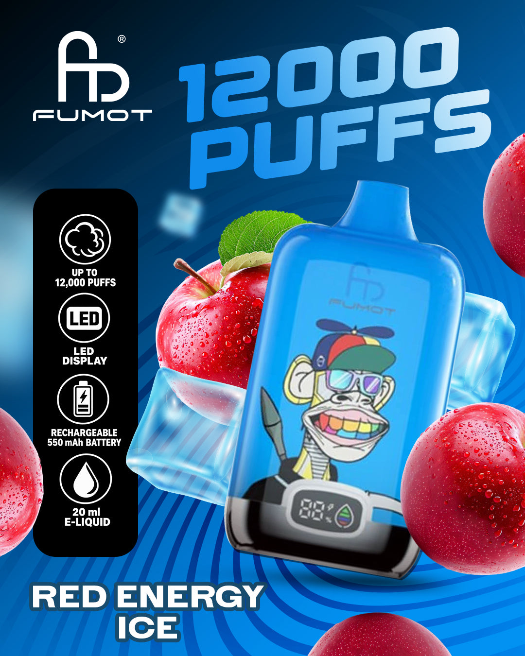 Fumot Vape 12000 - Red Energy Ice