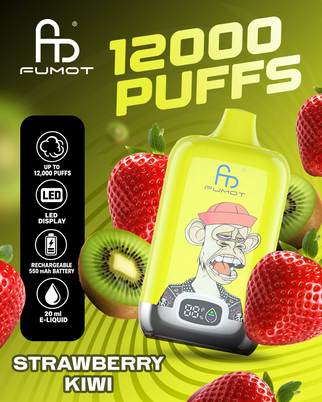 Fumot Vape 12000 - Strawberry Kiwi