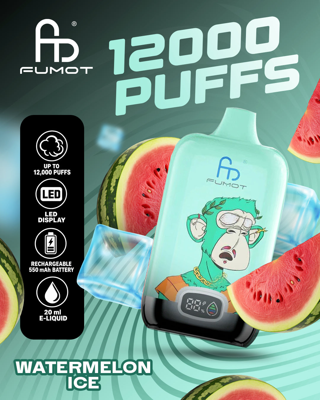 Fumot Vape 12000 - Watermelon Ice
