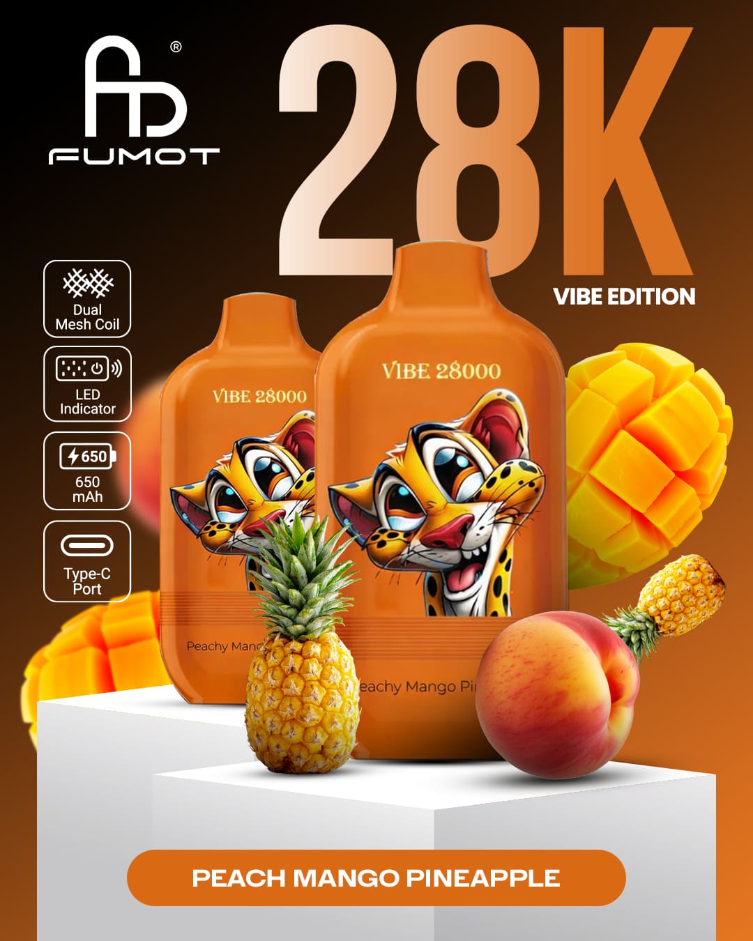 Fumot Vibe 28000 - Peachy Mango Pineapple
